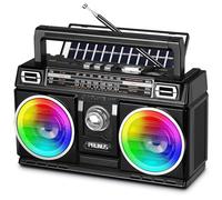 Poste Radio Portable, PRUNUS J-750 AM/FM Radio Portable Rechargeable avec Panneau Solaire, Excellente Réception, 1800mAh Transistor Radio Bluetooth, Support MP3/WAV/WMA