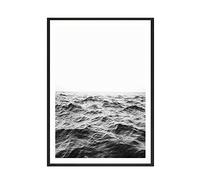 Poste-Seascape Poster Coconut Tree Wave Wave House Toile Peinture Nordic Art Print Noir Blanc Blanc Image for salon Décoration de la maison (Color : E, Size : 30x40cm No Frame)