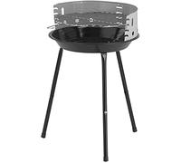Posten Anker Barbecue au charbon de bois réglable en hauteur - Grille de cuisson chromée avec surface de cuisson de 31,5 cm - Barbecue rond sur pied - Barbecue de camping