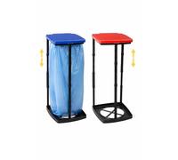 Posten Anker Support de sac poubelle stable avec couvercle, 60 à 120 l, jaune, XXL, extra solide, avec anneau de fixation, anti-odeur, peu encombrant, pour cuisine, balcon, (support de sac poubelle