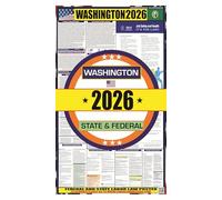Poster 2024 sur le droit du travail de l'État de Washington (WA) - Poster plastifié conforme aux normes de l'État, fédéral et OSHA - Idéal pour poster sur le lieu de travail - Impression facile à lire
