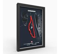 Poster 3D Canada avec cadre en bois I A4 I Impression 3D de qualité | Papier de 280 g - Art de course 3D comme décoration murale - Bureau et bureau ou comme cadeau - Face avant en verre acrylique