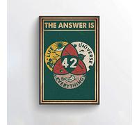 Poster 42 The Answer To Life The Universe And Everything pour les amateurs de science Art mural drôle Randonnée Hitchhiker's Guide Meilleur cadeau Décoration en métal Poster 20,3 x 30,5 cm