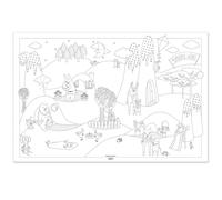 Poster à colorier monde merveilleux xl blanc TU