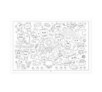 Poster à colorier p'tits chats blanc TU