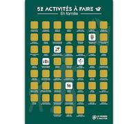 Poster à gratter 52 activités en famille - Format A3 - Encre dorée agréable et sans traces - Cadeau parfait pour créer des souvenirs inoubliables en famille