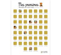 Poster à gratter 6-8 ans - 52 grandes aventures - Format A3 - Encre dorée sans trace - Jeu éducatif - CP CE1 CE2 - Idée cadeau enfant