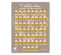 Poster à gratter couple | Format A3 | 52 activités à faire en amoureux | Cadeau couple | Carte à gratter couple