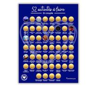 Poster à gratter couple | Format A3 | 52 activités à faire en couple | Carte à gratter couple | Idee cadeau couple