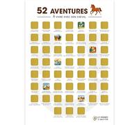 Poster à gratter équitation - 52 aventures à vivre avec son cheval - Format A3 - Encre dorée sans trace - Bucket list équitation - Idée cadeau cavalière/cavalier