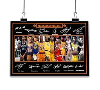 Poster A3 All Time Basketball Greats dédicacé/signé impression. Boxe Kobe Bryant, Michael Jordan, etc. (30cm x 42cm) Impression