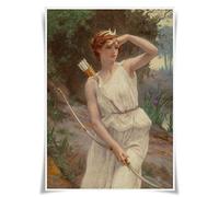 Poster A3 représentant les dieux et déesses de la mythologie grecque - Décoration murale (Artemis)