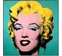 Poster Affiche - FABULOUS BIJOUX - Andy Warhol - Portrait Marilyn Monroe - 31cm x 31cm - Bleu Pop Art