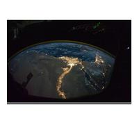 Poster Affiche ISS Splendide Photo De la Terre De Nuit Egypt Espace Station Spatiale 31cm x 46cm