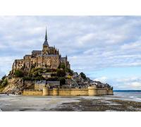 Poster Affiche Mont Saint-Michel Low Tide Monument Francais UNESCO