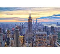 Poster Affiche New York Manhattan Empire State Building Ville nuit USA
