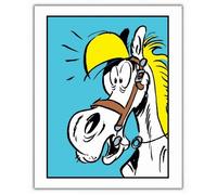 Poster affiche offset Lucky Luke, Portrait de Jolly Jumper Bleu (28x35,5cm)