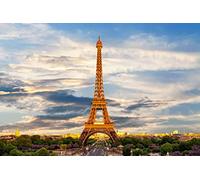 Poster Affiche Paris Tour Eiffel Ville Monument France Couche de Soleil