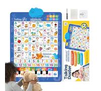 Poster alphabétique mural jouet parlant interactif bilingue | Poster électronique musical espagnol et anglais pour enfants de 3 à 8 ans, développement du langage pour salle de t