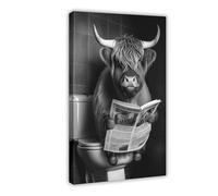 Poster amusant sur toile pour salle de bain (41) - Décoration murale pour salon, chambre à coucher - 20 x 30 cm