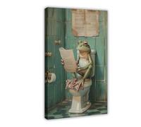 Poster amusant sur toile pour salle de bain (69) - Décoration murale pour salon, chambre à coucher - 20 x 30 cm