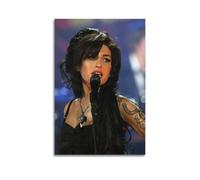Poster Amy Singer Winehouse 10 sur toile - Décoration murale pour salon, chambre à coucher - 60 x 90 cm