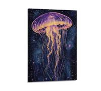 Poster animal marin mauve méduse Odyssée décorative sur toile 20 x 30 cm