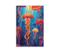 Poster animal marin Merveilleux rêve méduse peinture décorative sur toile 40 x 60 cm