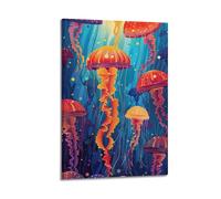 Poster animal marin Merveilleux rêve méduse peinture décorative sur toile 50 x 75 cm