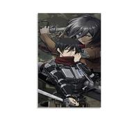 Poster Anime Attack on Titan Mikasa Ackerman - Peinture décorative sur toile - Art mural pour salon, chambre à coucher, art mural - Impression d'image moderne - Décoration de chambre familiale - 20 x