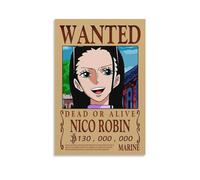 Poster animé One Piece Wanted Nico Robin, impression sur toile à suspendre, 50 x 75 cm