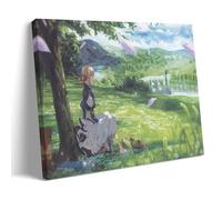 Poster animé Violet Under The Violet Evergarden Tree - Peinture décorative sur toile - Pour salon, chambre à coucher, art mural - Impression photo moderne - Décoration de salle familiale - 50 x 75 cm