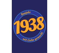 Poster Anniversaire - Poster - 1938 - Avec Amour + 2 Pcs Plinthes Plastique 62 cm Noir