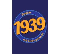 Poster Anniversaire - Poster - 1939 - Avec Amour + 2 Pcs Plinthes Plastique 62 cm Noir