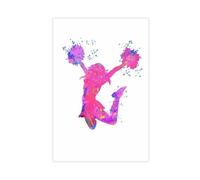 Poster aquarelle Cheer Leader sur toile - Décoration murale pour salon, chambre à coucher - 40 x 60 cm