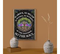 Poster arbre de vie As Above So Below As Within So Without As The Universe So The Soul Poster Univers Spiritualité Rétro en métal pour décoration murale de café, bar, 30,5 x 40,6 cm