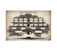 Poster arbre généalogique, 6 générations, tableau d'arbre généalogique à remplir, 15,60 x 23,40 cm, tableaux Anc personnalisés, généalogie à remplir en pouces