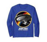 Poster Arc-en-Ciel de Star Trek The Next Generation Enterprise Manche Longue, Unisexe pour Adultes, Bleu Royal, S