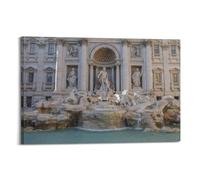 Poster architectural Fontaine Trevi Roma Monument emblématique Affiche décorative sur toile Décoration murale moderne pour chambre à coucher 30 x 45 cm