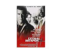 Poster Arme léthale - Film d'action classique Buddy Cop avec aventures explosives de crime (6) Art mural sur toile à défilement pour décoration de salon 50 x 75 cm