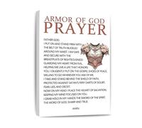 poster Armor of God Print - Gallery Wrapped Christian Canvas Art, Full Armor Religious Wall Decor for Office, Study, Man Cave, Faith-Based Gift (Unframed,08x12inch(20x30cm))