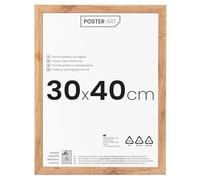 POSTER ART Cadre 30 x 40 cm - Wotan chêne en bois - San Diego en verre acrylique pour photo, décoration murale affiche, puzzle, diplôme ou toile