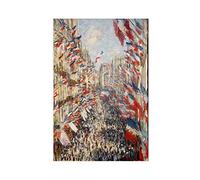 Poster artistique Claude Monet Le festival de la Rue Saint-Denis sur toile pour décoration murale de salon, chambre à coucher 30 × 45 cm sans cadre Style 1