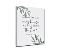 poster “As For Me and My House” Christian Canvas Print - We Will Serve the Lord, Biblical Wall Art for Living Room, Family Room, Entryway, Church & Gift(Framed,08x12inch(20x30cm))
