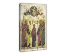 Poster Ascension of Jesus Andrei Rublev - Décoration murale décorative sur toile pour chambre à coucher, bureau, chambre à coucher, bureau, chambre à coucher - 40 x 60 cm