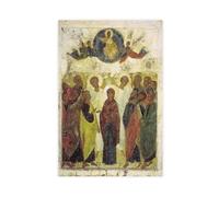 Poster Ascension of Jesus Andrei Rublev - Impression sur toile pour chambre à coucher, bureau, chambre à coucher, décoration murale - Cadeau esthétique - Sans cadre - 30 x 45 cm