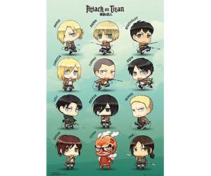 Poster Attack On Titan - poster - Chibi Characters + Ü -