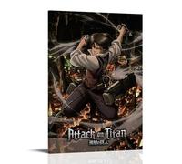Poster Attack on Titan Role Levi Ackerman - Peinture décorative sur toile - Pour salon, chambre à coucher, art mural - Impression d'image moderne - Décoration de chambre familiale - 20 x 30 cm