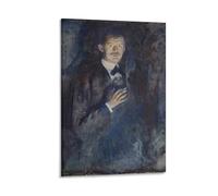 Poster autoportrait avec cigarette par Edvard Munch - Expressionnisme - Impression sur toile - Décoration murale moderne - 40 x 60 cm