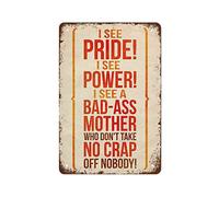 Poster avec citation Cool Runnings « I See Pride I See Power! » - Impression de Leon inspirante et inspirante - Décoration d'intérieur - Plaque en métal vintage - Parfait pour les bars - 30,5 x 20,3